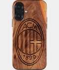 Eco-friendly AC Milan iPhone 17 Case - Carved Wood Custom AC Milan Gift For Him - Monogrammed Personalized iPhone 17 Cover By Aldergrove & Oak