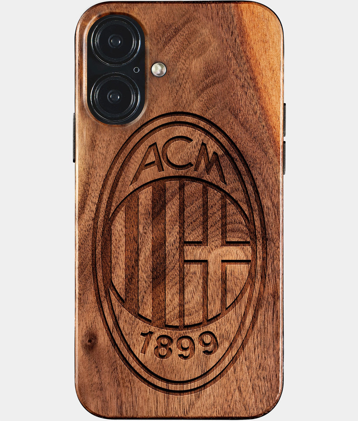Eco-friendly AC Milan iPhone 17 Case - Carved Wood Custom AC Milan Gift For Him - Monogrammed Personalized iPhone 17 Cover By Aldergrove & Oak