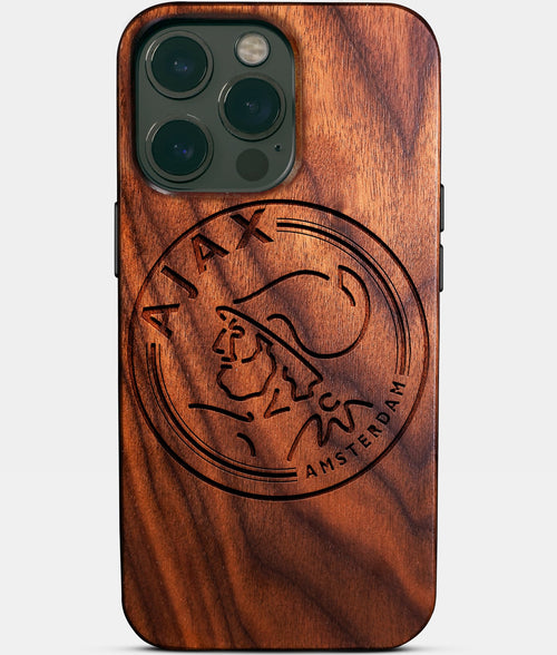 Custom AFC Ajax iPhone 14/14 Pro/14 Pro Max/14 Plus Case - Wood AFC Ajax Cover - Eco-friendly AFC Ajax iPhone 14 Case - Carved Wood Custom AFC Ajax Gift For Him - Monogrammed Personalized iPhone 14 Cover By Aldergrove & Oak