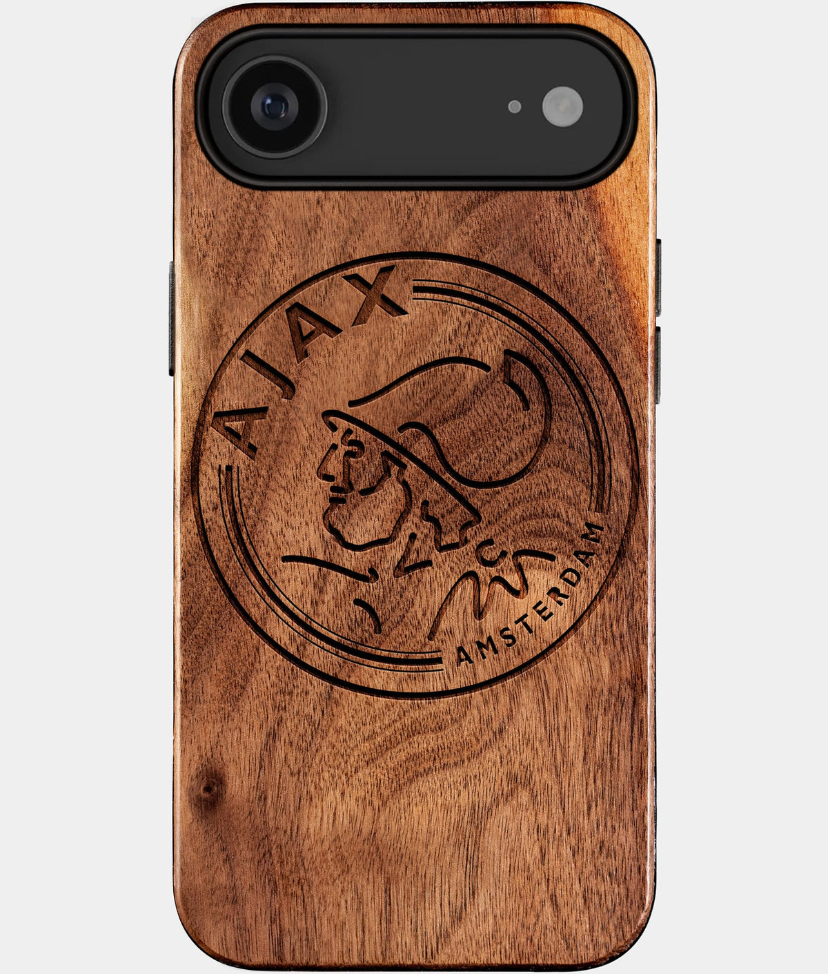Eco-friendly AFC Ajax iPhone 17 Air Case - Carved Wood Custom AFC Ajax Gift For Him - Monogrammed Personalized iPhone 17 Air Cover By Aldergrove & Oak
