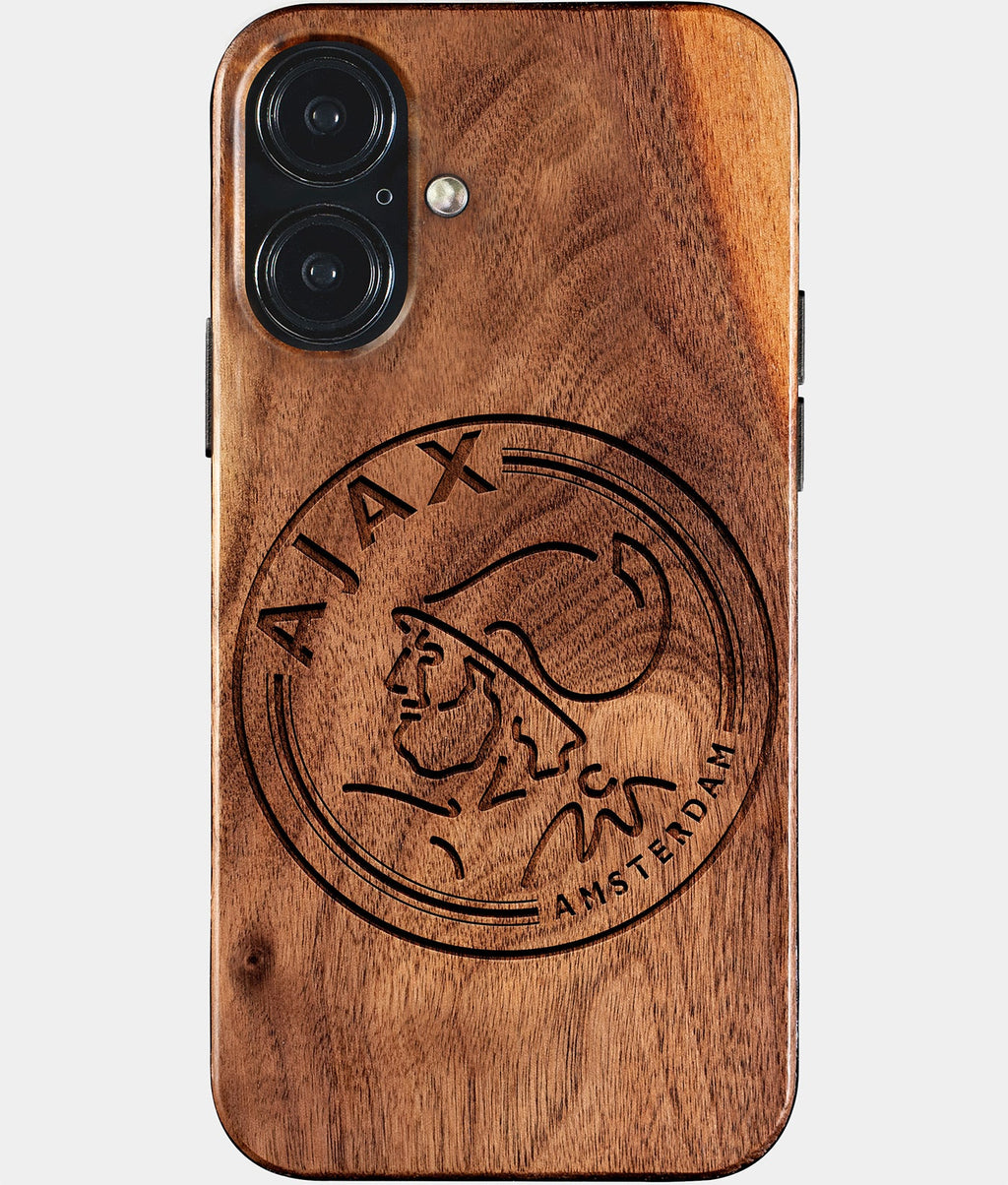 Eco-friendly AFC Ajax iPhone 17 Case - Carved Wood Custom AFC Ajax Gift For Him - Monogrammed Personalized iPhone 17 Cover By Aldergrove & Oak