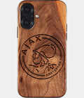 Eco-friendly AFC Ajax iPhone 17 Case - Carved Wood Custom AFC Ajax Gift For Him - Monogrammed Personalized iPhone 17 Cover By Aldergrove & Oak