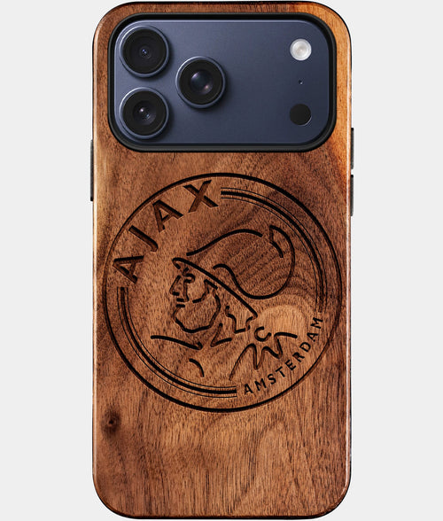 Custom AFC Ajax iPhone 17/17 Pro/17 Pro Max/17 Air Case - Wood AFC Ajax Cover - Eco-friendly AFC Ajax iPhone 17 Case - Carved Wood Custom AFC Ajax Gift For Him - Monogrammed Personalized iPhone 17 Cover By Aldergrove & Oak