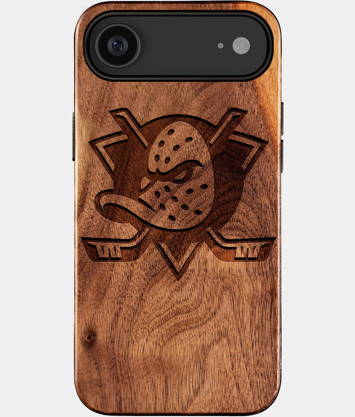 Eco-friendly Anaheim Ducks iPhone 17 Air Case - Carved Wood Custom Anaheim Ducks Gift For Him - Monogrammed Personalized iPhone 17 Air Cover By Aldergrove & Oak