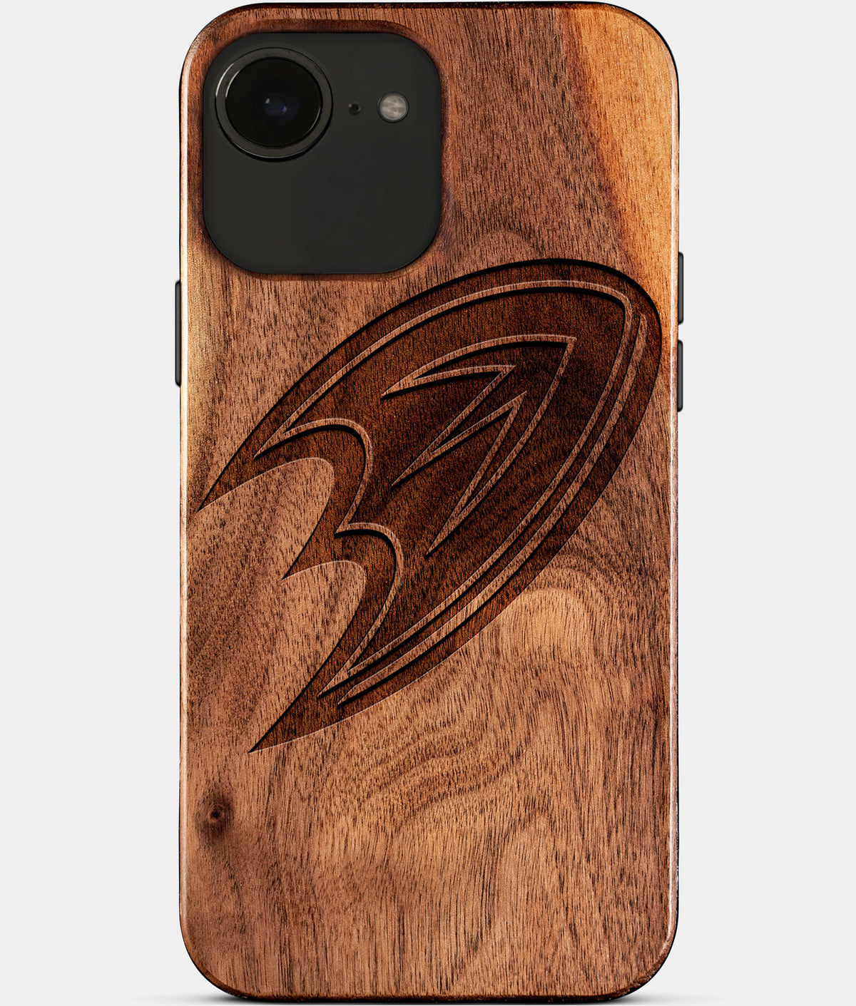 Eco-friendly Anaheim Ducks iPhone 17e Case - Carved Wood Custom Anaheim Ducks Gift For Him - Monogrammed Personalized iPhone 17e Cover By Aldergrove & Oak