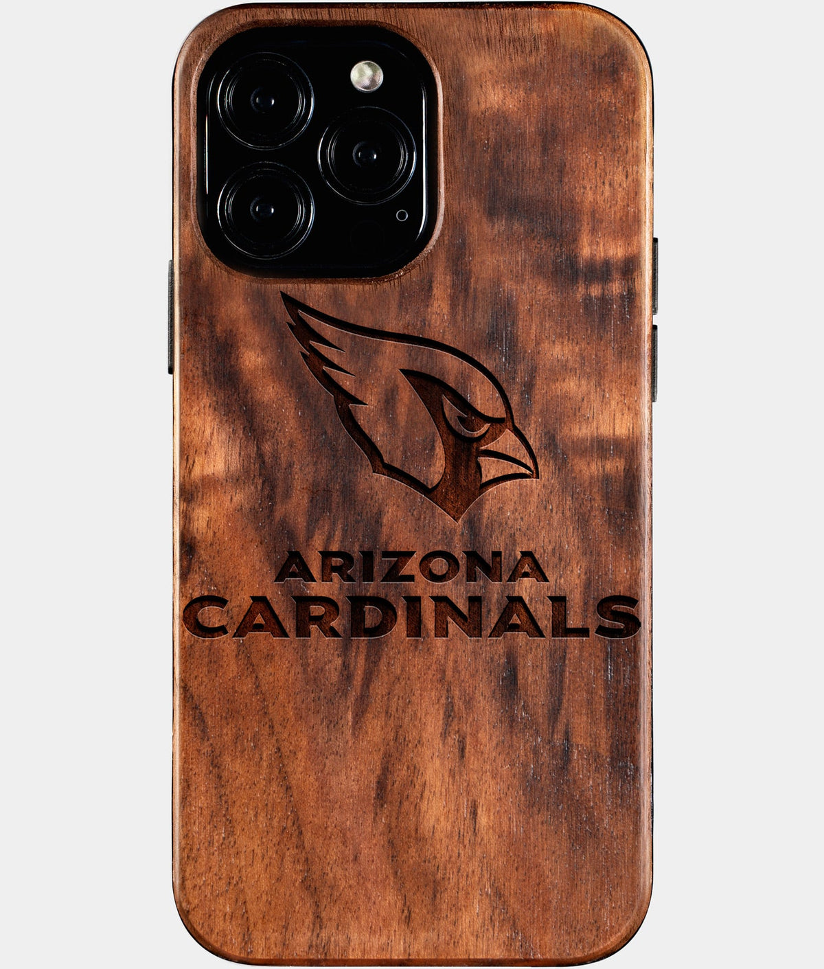 Custom Arizona Cardinals iPhone 16/16 Pro/16 Pro Max/16 Plus Case - Wood Arizona Cardinals Cover - Eco-friendly Arizona Cardinals iPhone 16 Case - Carved Wood Custom Arizona Cardinals Gift For Him - Monogrammed Personalized iPhone 16 Cover By Aldergrove & Oak