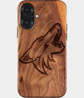Eco-friendly Arizona Coyotes iPhone 17 Case - Carved Wood Custom Arizona Coyotes Gift For Him - Monogrammed Personalized iPhone 17 Cover By Aldergrove & Oak