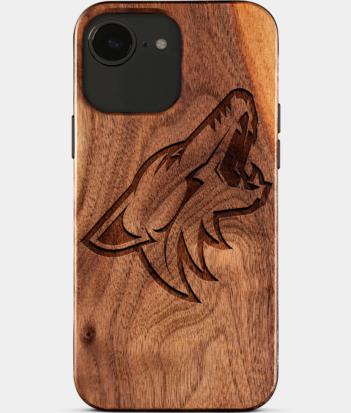 Eco-friendly Arizona Coyotes iPhone 17e Case - Carved Wood Custom Arizona Coyotes Gift For Him - Monogrammed Personalized iPhone 17e Cover By Aldergrove & Oak