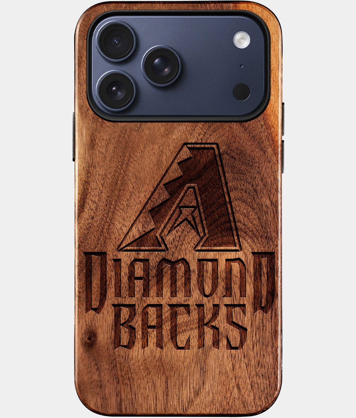Eco-friendly Arizona Diamondbacks iPhone 17 Pro Case - Carved Wood Custom Arizona Diamondbacks Gift For Him - Monogrammed Personalized iPhone 17 Pro Cover By Aldergrove & Oak