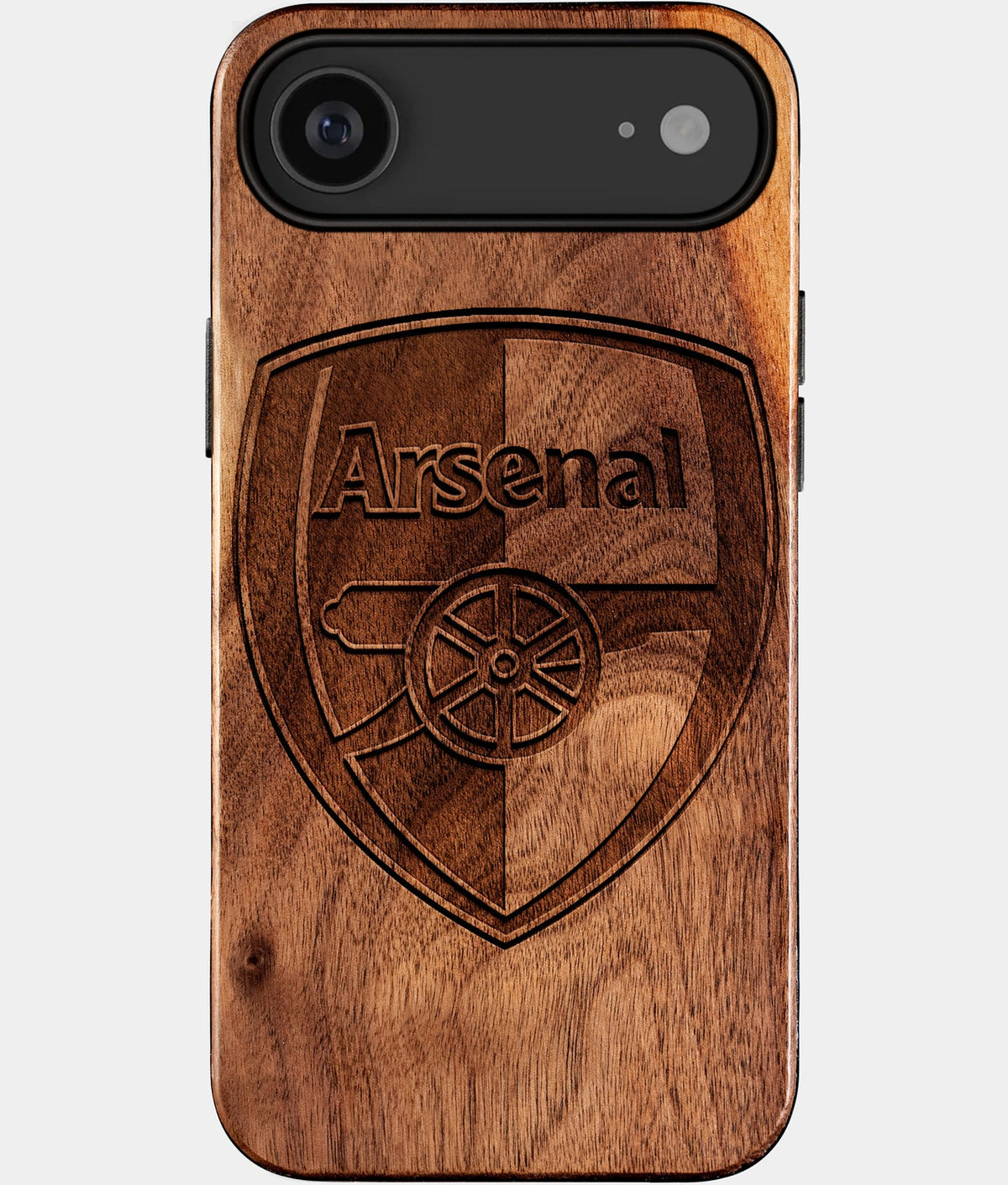 Eco-friendly Arsenal FC iPhone 17 Air Case - Carved Wood Custom Arsenal FC Gift For Him - Monogrammed Personalized iPhone 17 Air Cover By Aldergrove & Oak