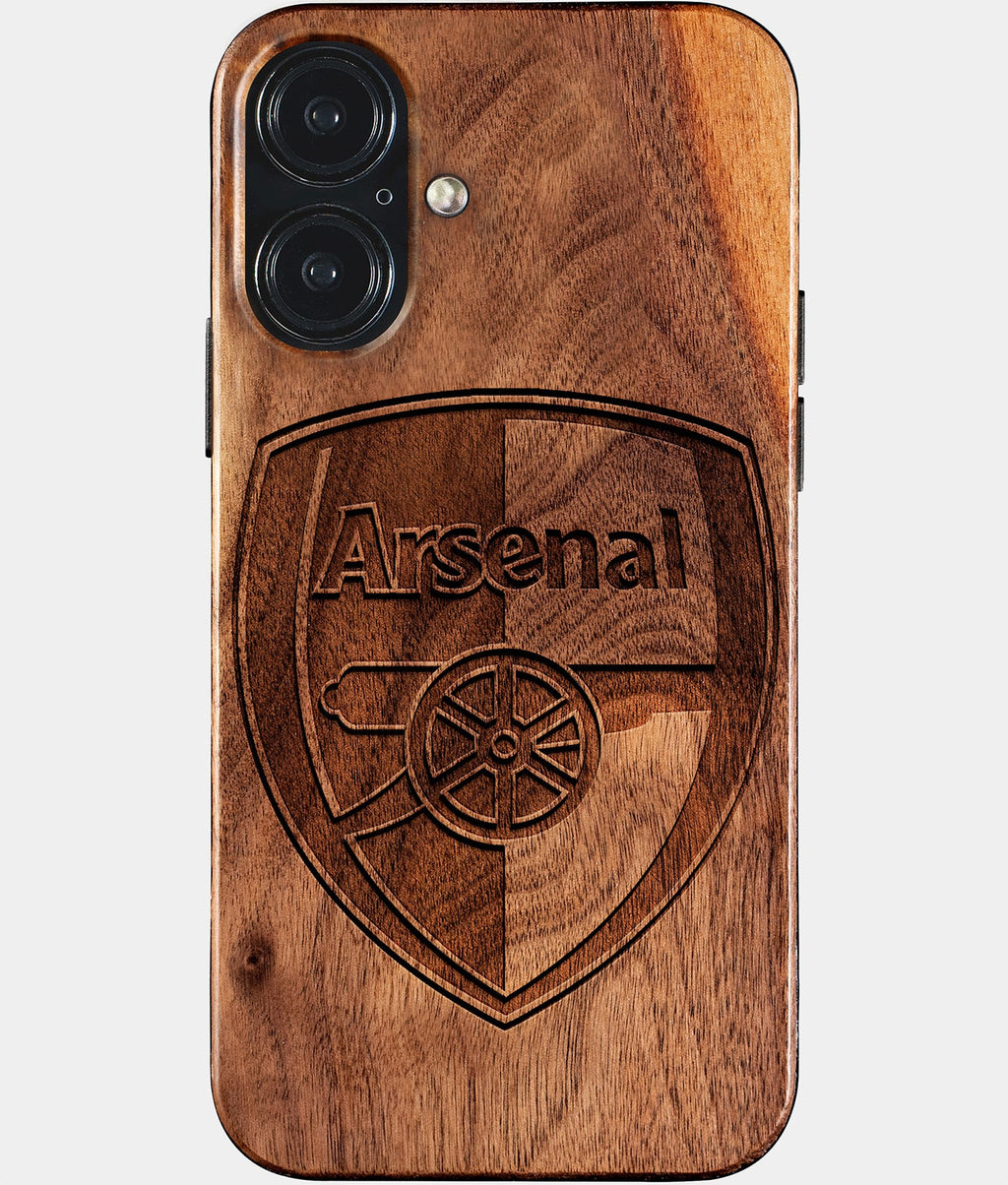 Eco-friendly Arsenal FC iPhone 17 Case - Carved Wood Custom Arsenal FC Gift For Him - Monogrammed Personalized iPhone 17 Cover By Aldergrove & Oak