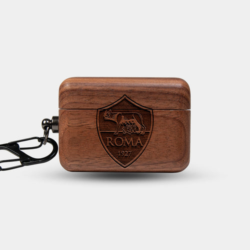 Custom A.S. Roma Airpods Cases | AirPods Pro 3 | AirPods Pro 2 | AirPods 5 | AirPods 4 | AirPods 3 Case - Carved Wood A.S. Roma AirPods Cover - Eco-friendly AS Roma AirPods Case - Custom AS Roma Gift For Him - Monogrammed Personalized AirPods Cover By Aldergrove & Oak