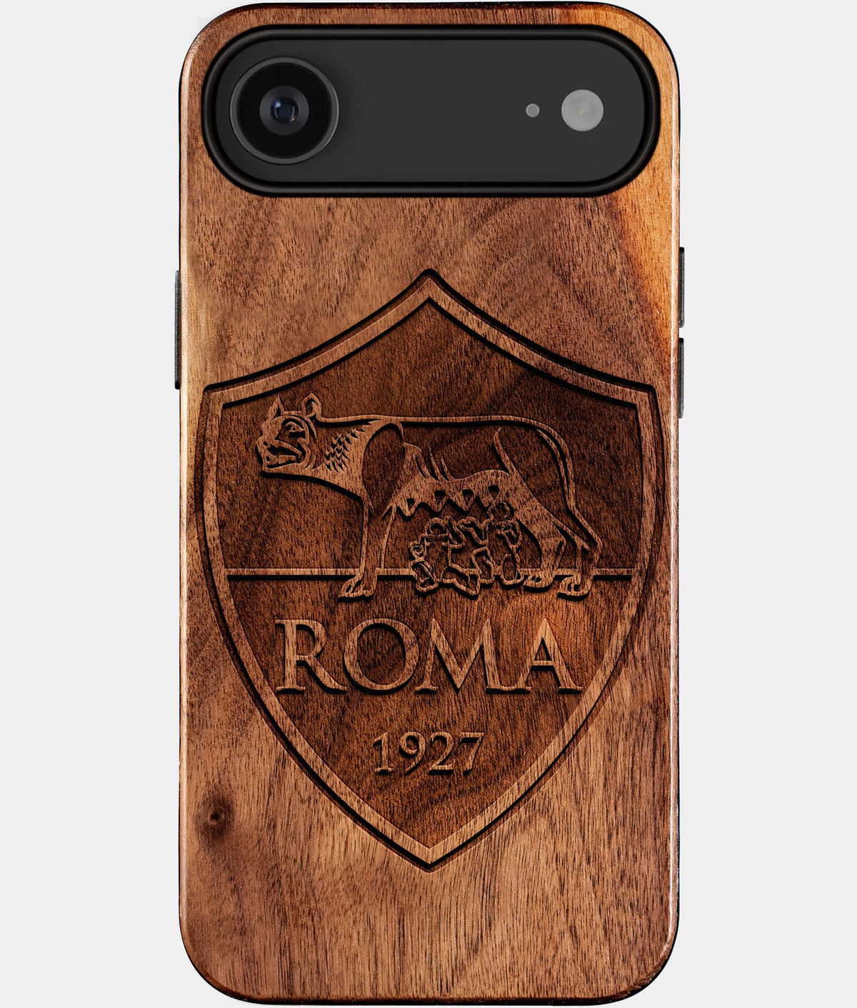Eco-friendly AS Roma iPhone 17 Air Case - Carved Wood Custom AS Roma Gift For Him - Monogrammed Personalized iPhone 17 Air Cover By Aldergrove & Oak