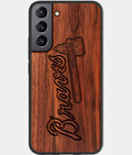 Best Wood Atlanta Braves Samsung Galaxy S23 Case - Custom Engraved Cover - Aldergrove & Oak