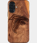 Eco-friendly Atlanta Falcons iPhone 17 Case - Carved Wood Custom Atlanta Falcons Gift For Him - Monogrammed Personalized iPhone 17 Cover By Aldergrove & Oak