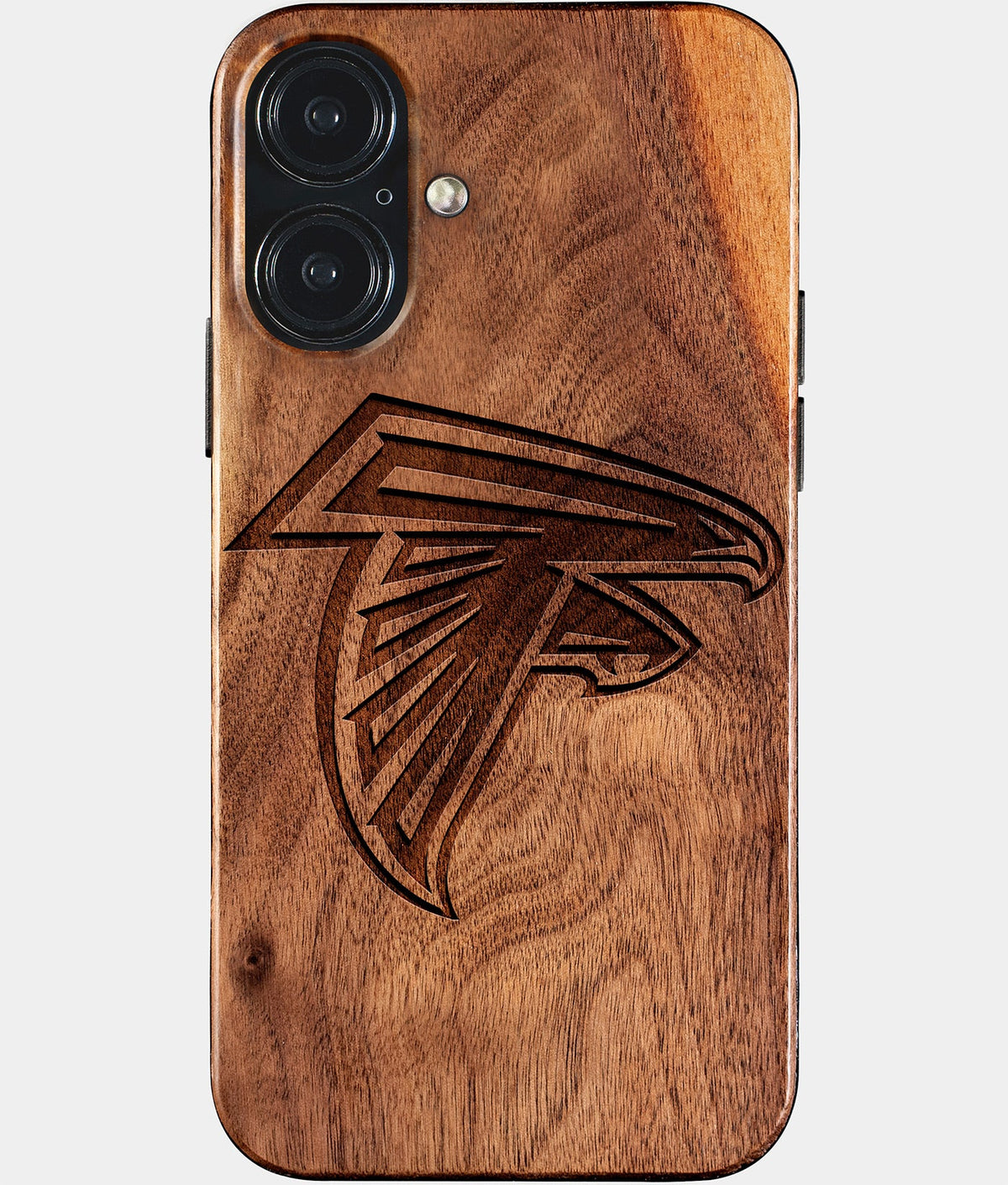 Eco-friendly Atlanta Falcons iPhone 17 Case - Carved Wood Custom Atlanta Falcons Gift For Him - Monogrammed Personalized iPhone 17 Cover By Aldergrove & Oak
