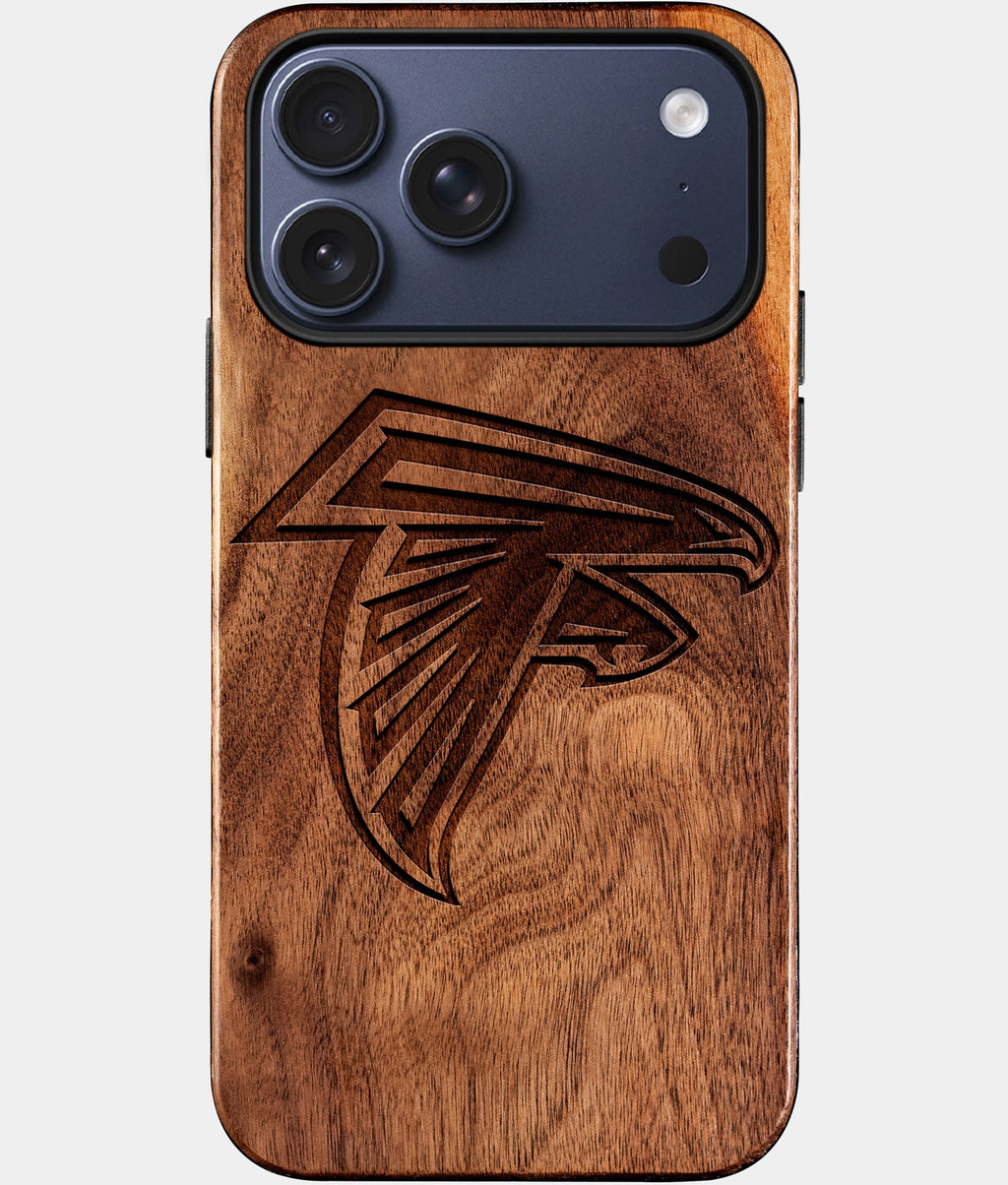 Custom Atlanta Falcons iPhone 17/17 Pro/17 Pro Max/17 Air Case - Wood Falcons Cover - Eco-friendly Atlanta Falcons iPhone 17 Case - Carved Wood Custom Atlanta Falcons Gift For Him - Monogrammed Personalized iPhone 17 Cover By Aldergrove & Oak