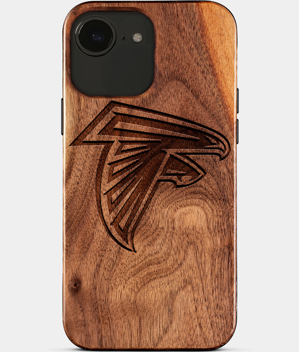 Eco-friendly Atlanta Falcons iPhone 17e Case - Carved Wood Custom Atlanta Falcons Gift For Him - Monogrammed Personalized iPhone 17e Cover By Aldergrove & Oak