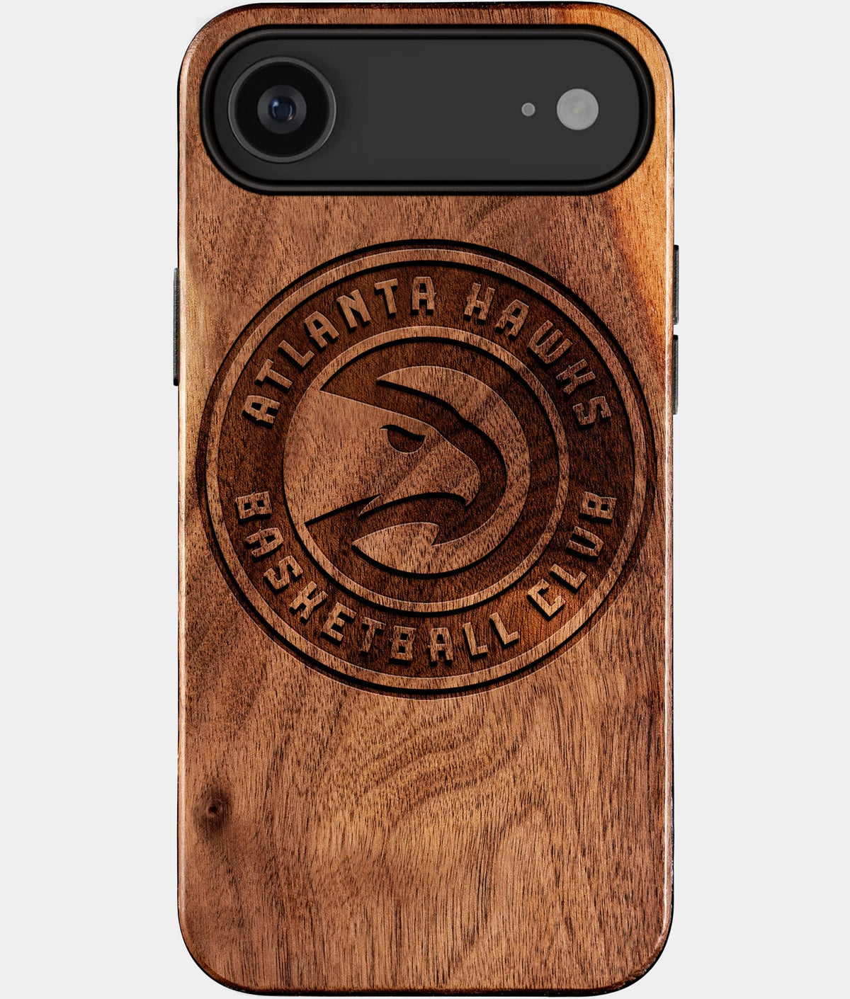 Eco-friendly Atlanta Hawks iPhone 17 Air Case - Carved Wood Custom Atlanta Hawks Gift For Him - Monogrammed Personalized iPhone 17 Air Cover By Aldergrove & Oak