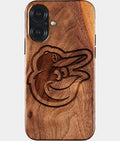 Eco-friendly Baltimore Orioles iPhone 17 Case - Carved Wood Custom Baltimore Orioles Gift For Him - Monogrammed Personalized iPhone 17 Cover By Aldergrove & Oak