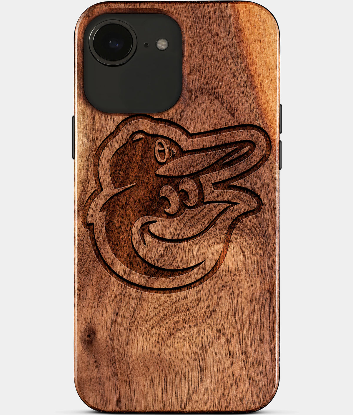 Eco-friendly Baltimore Orioles iPhone 17e Case - Carved Wood Custom Baltimore Orioles Gift For Him - Monogrammed Personalized iPhone 17e Cover By Aldergrove & Oak
