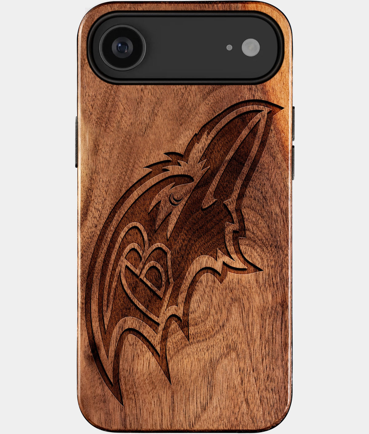 Eco-friendly Baltimore Ravens iPhone 17 Air Case - Carved Wood Custom Baltimore Ravens Gift For Him - Monogrammed Personalized iPhone 17 Air Cover By Aldergrove & Oak