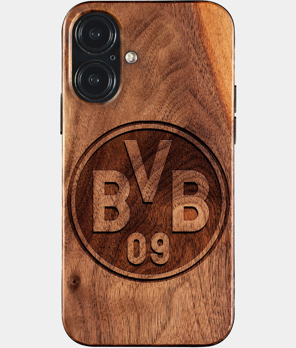 Eco-friendly Borussia Dortmund iPhone 17 Case - Carved Wood Custom Borussia Dortmund Gift For Him - Monogrammed Personalized iPhone 17 Cover By Aldergrove & Oak