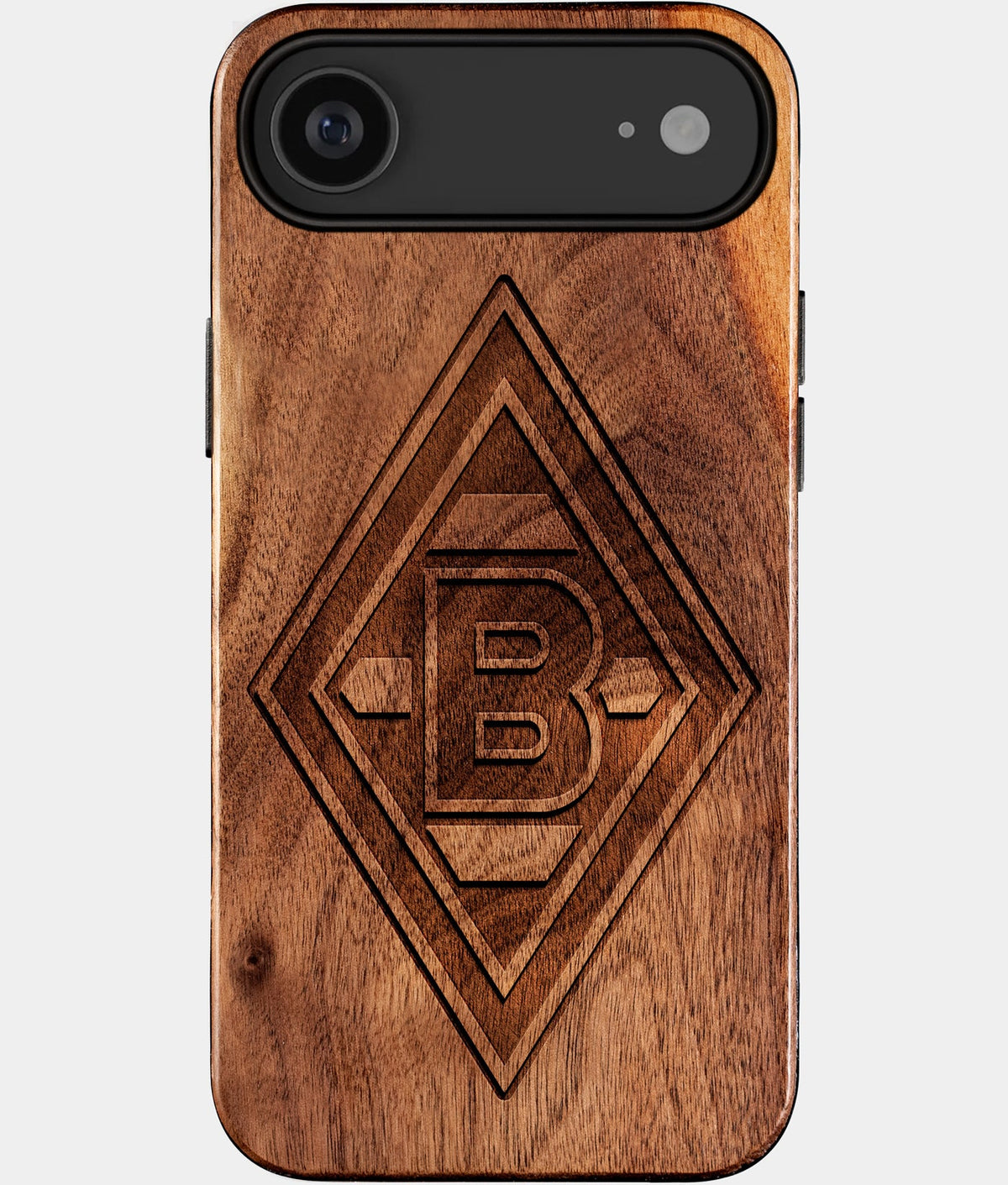 Eco-friendly Borussia Monchengladbach iPhone 17 Air Case - Carved Wood Custom Borussia Monchengladbach Gift For Him - Monogrammed Personalized iPhone 17 Air Cover By Aldergrove & Oak