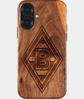 Eco-friendly Borussia Monchengladbach iPhone 17 Case - Carved Wood Custom Borussia Monchengladbach Gift For Him - Monogrammed Personalized iPhone 17 Cover By Aldergrove & Oak