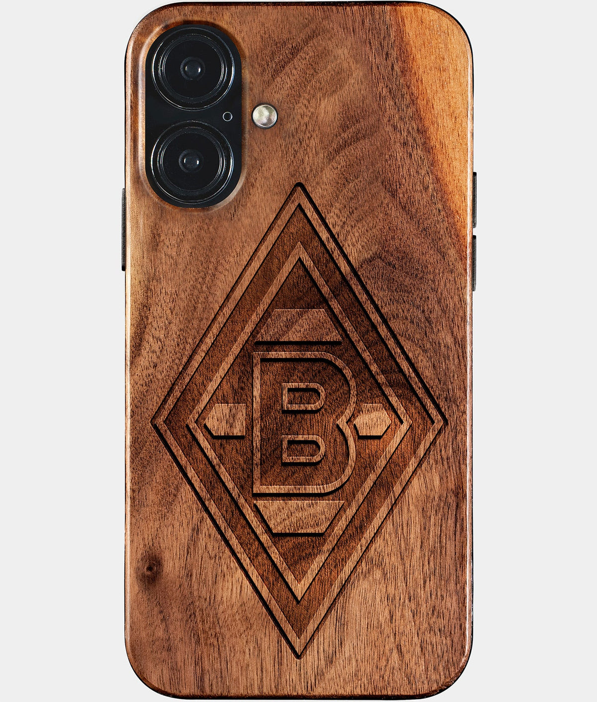 Eco-friendly Borussia Monchengladbach iPhone 17 Case - Carved Wood Custom Borussia Monchengladbach Gift For Him - Monogrammed Personalized iPhone 17 Cover By Aldergrove & Oak