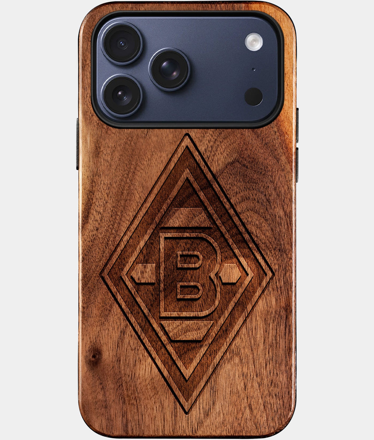 Custom Borussia Monchengladbach iPhone 17/17 Pro/17 Pro Max/17 Air Case - Wood Borussia Monchengladbach Cover - Eco-friendly Borussia Monchengladbach iPhone 17 Case - Carved Wood Custom Borussia Monchengladbach Gift For Him - Monogrammed Personalized iPhone 17 Cover By Aldergrove & Oak