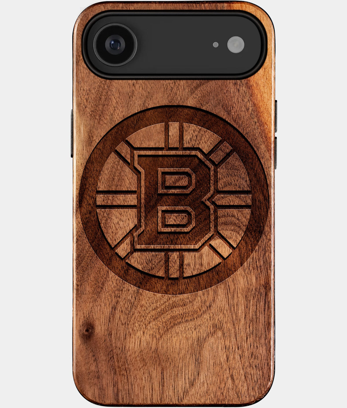 Eco-friendly Boston Bruins iPhone 17 Air Case - Carved Wood Custom Boston Bruins Gift For Him - Monogrammed Personalized iPhone 17 Air Cover By Aldergrove & Oak