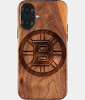 Eco-friendly Boston Bruins iPhone 17 Case - Carved Wood Custom Boston Bruins Gift For Him - Monogrammed Personalized iPhone 17 Cover By Aldergrove & Oak