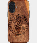 Eco-friendly Boston Celtics iPhone 17 Case - Carved Wood Custom Boston Celtics Gift For Him - Monogrammed Personalized iPhone 17 Cover By Aldergrove & Oak
