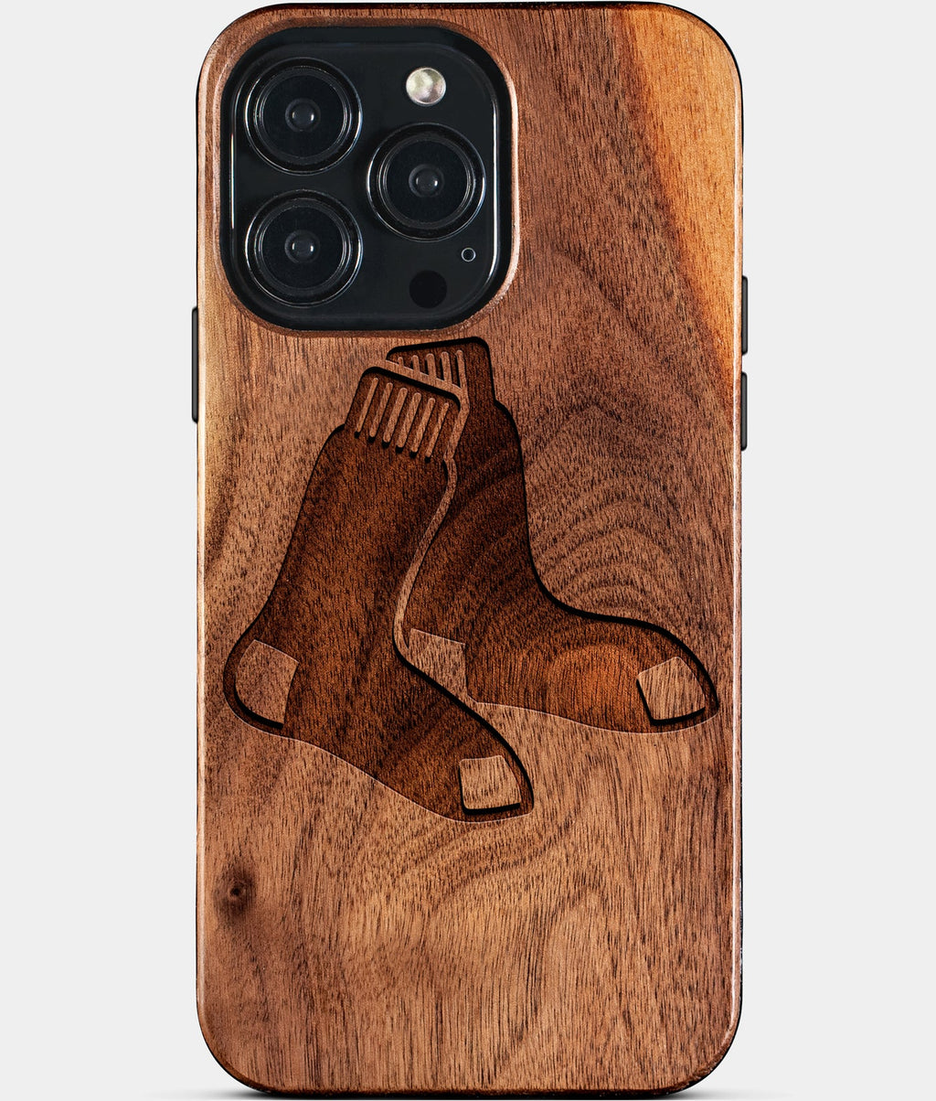 Custom Boston Red Sox iPhone 15/15 Pro/15 Pro Max/15 Plus Case - Wood Red Sox Cover - Eco-friendly Boston Red Sox iPhone 15 Case - Carved Wood Custom Boston Red Sox Gift For Him - Monogrammed Personalized iPhone 15 Cover By Aldergrove & Oak