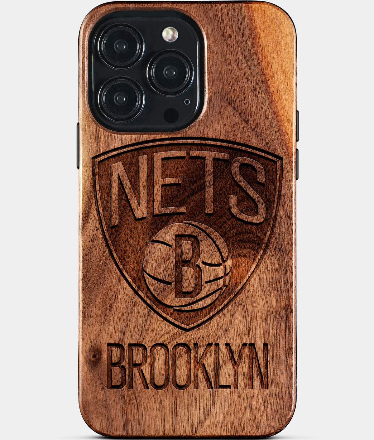 Custom Brooklyn Nets iPhone 15/15 Pro/15 Pro Max/15 Plus Case - Wood Nets Cover - Eco-friendly Brooklyn Nets iPhone 15 Case - Carved Wood Custom Brooklyn Nets Gift For Him - Monogrammed Personalized iPhone 15 Cover By Aldergrove & Oak