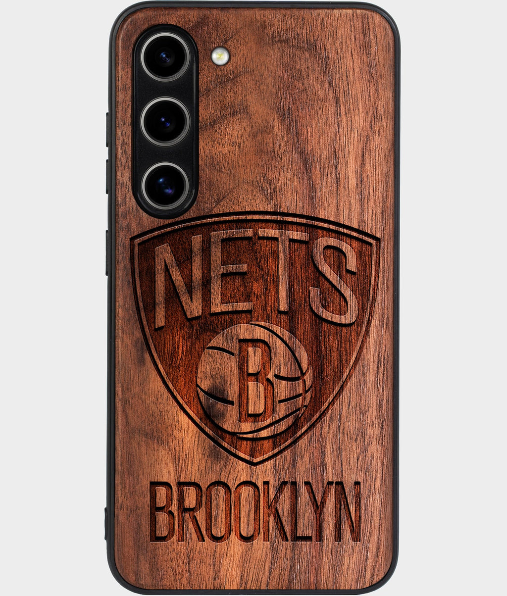 Best Wood Brooklyn Nets Samsung Galaxy S26 Case - Custom Engraved Cover - Aldergrove & Oak