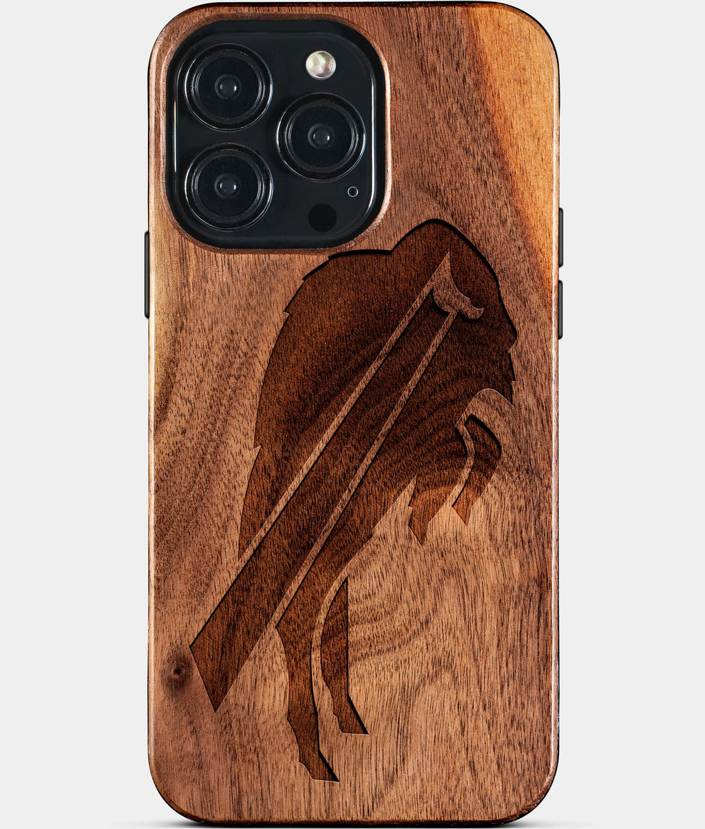 Custom Buffalo Bills iPhone 15/15 Pro/15 Pro Max/15 Plus Case - Wood Bills Cover - Eco-friendly Buffalo Bills iPhone 15 Case - Carved Wood Custom Buffalo Bills Gift For Him - Monogrammed Personalized iPhone 15 Cover By Aldergrove & Oak