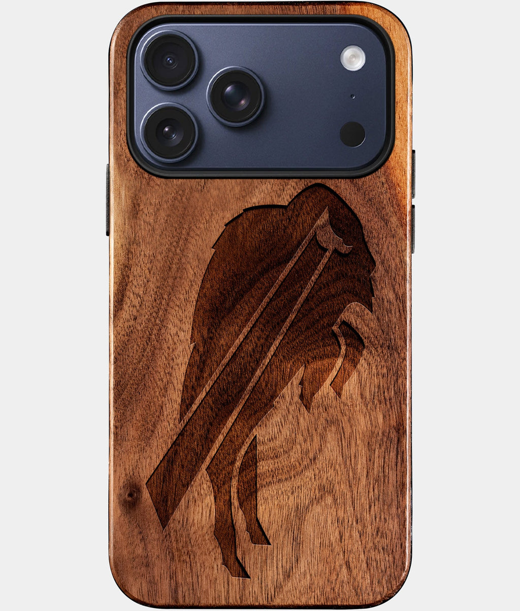 Custom Buffalo Bills iPhone 17/17 Pro/17 Pro Max/17 Air Case - Wood Bills Cover - Eco-friendly Buffalo Bills iPhone 17 Case - Carved Wood Custom Buffalo Bills Gift For Him - Monogrammed Personalized iPhone 17 Cover By Aldergrove & Oak