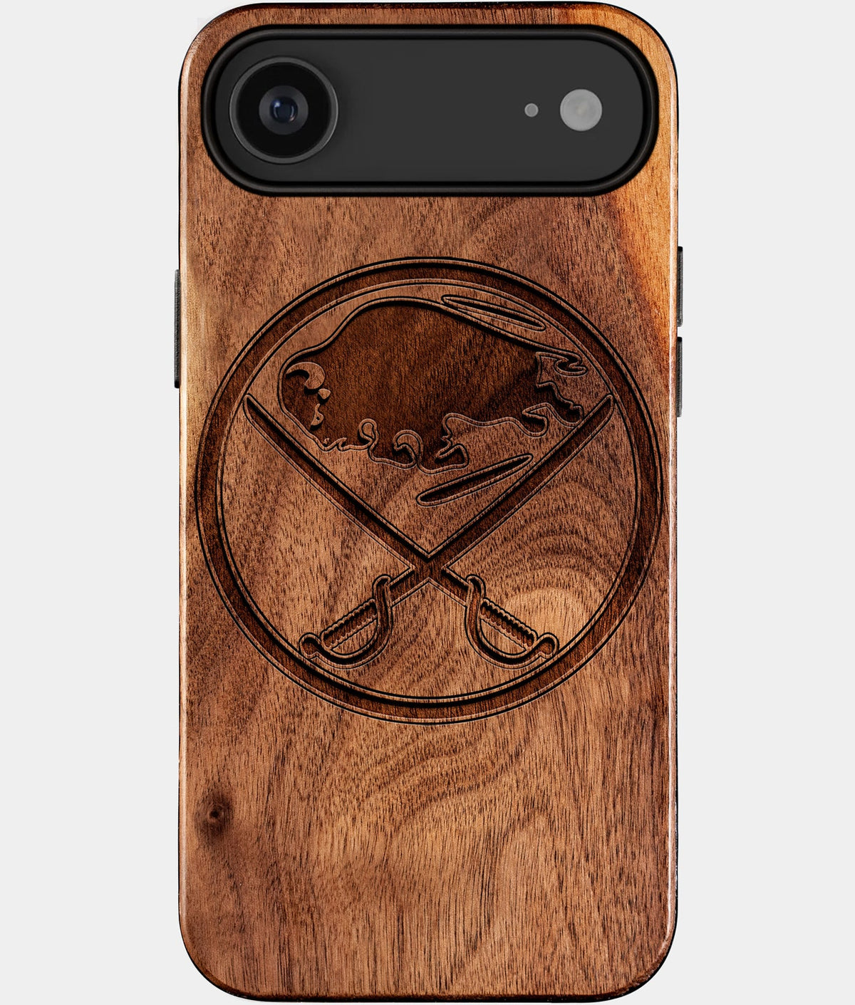 Eco-friendly Buffalo Sabres iPhone 17 Air Case - Carved Wood Custom Buffalo Sabres Gift For Him - Monogrammed Personalized iPhone 17 Air Cover By Aldergrove & Oak