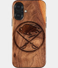 Eco-friendly Buffalo Sabres iPhone 17 Case - Carved Wood Custom Buffalo Sabres Gift For Him - Monogrammed Personalized iPhone 17 Cover By Aldergrove & Oak