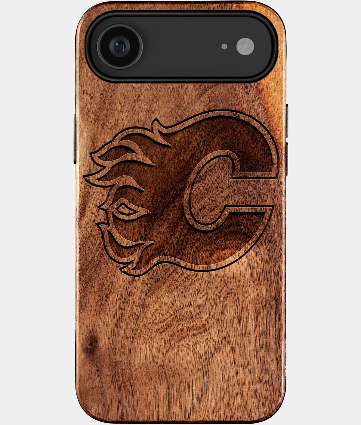 Eco-friendly Calgary Flames iPhone 17 Air Case - Carved Wood Custom Calgary Flames Gift For Him - Monogrammed Personalized iPhone 17 Air Cover By Aldergrove & Oak
