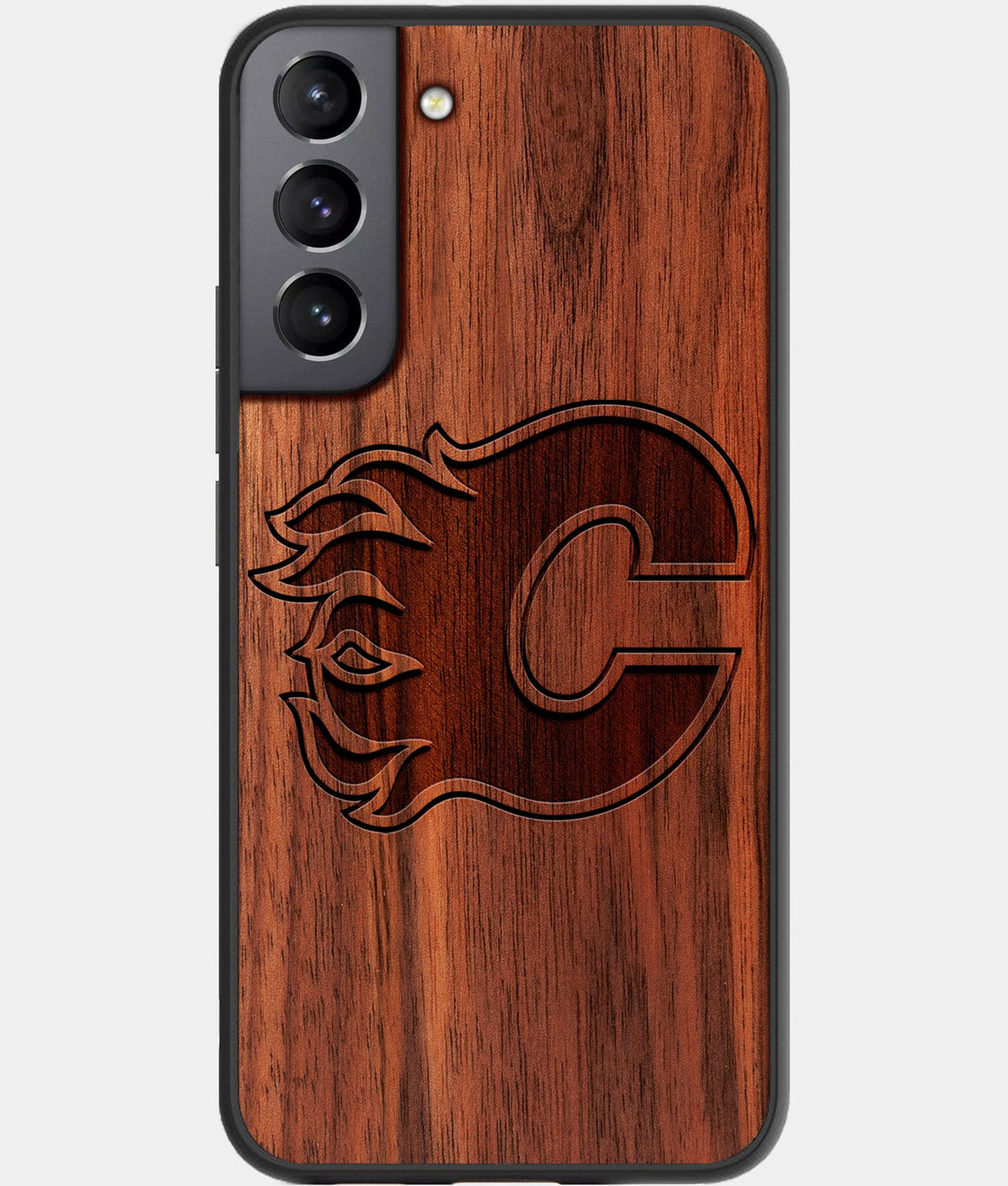 Best Wood Calgary Flames Galaxy S23 Case - Custom Engraved Cover - Aldergrove & Oak