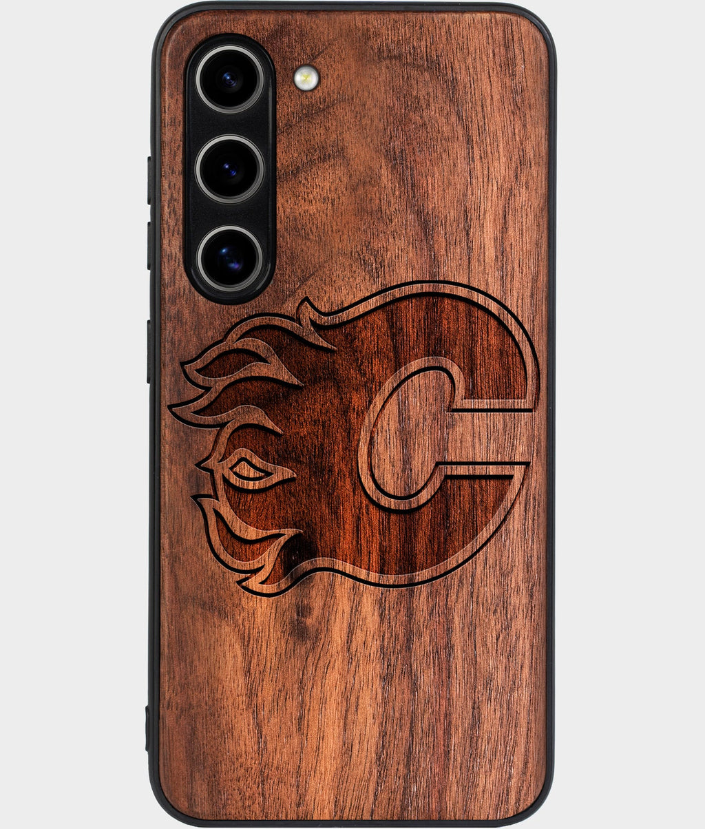 Best Wood Calgary Flames Galaxy S24 Case - Custom Engraved Cover - Aldergrove & Oak