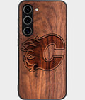 Best Wood Calgary Flames Samsung Galaxy S25 Case - Custom Engraved Cover - Aldergrove & Oak