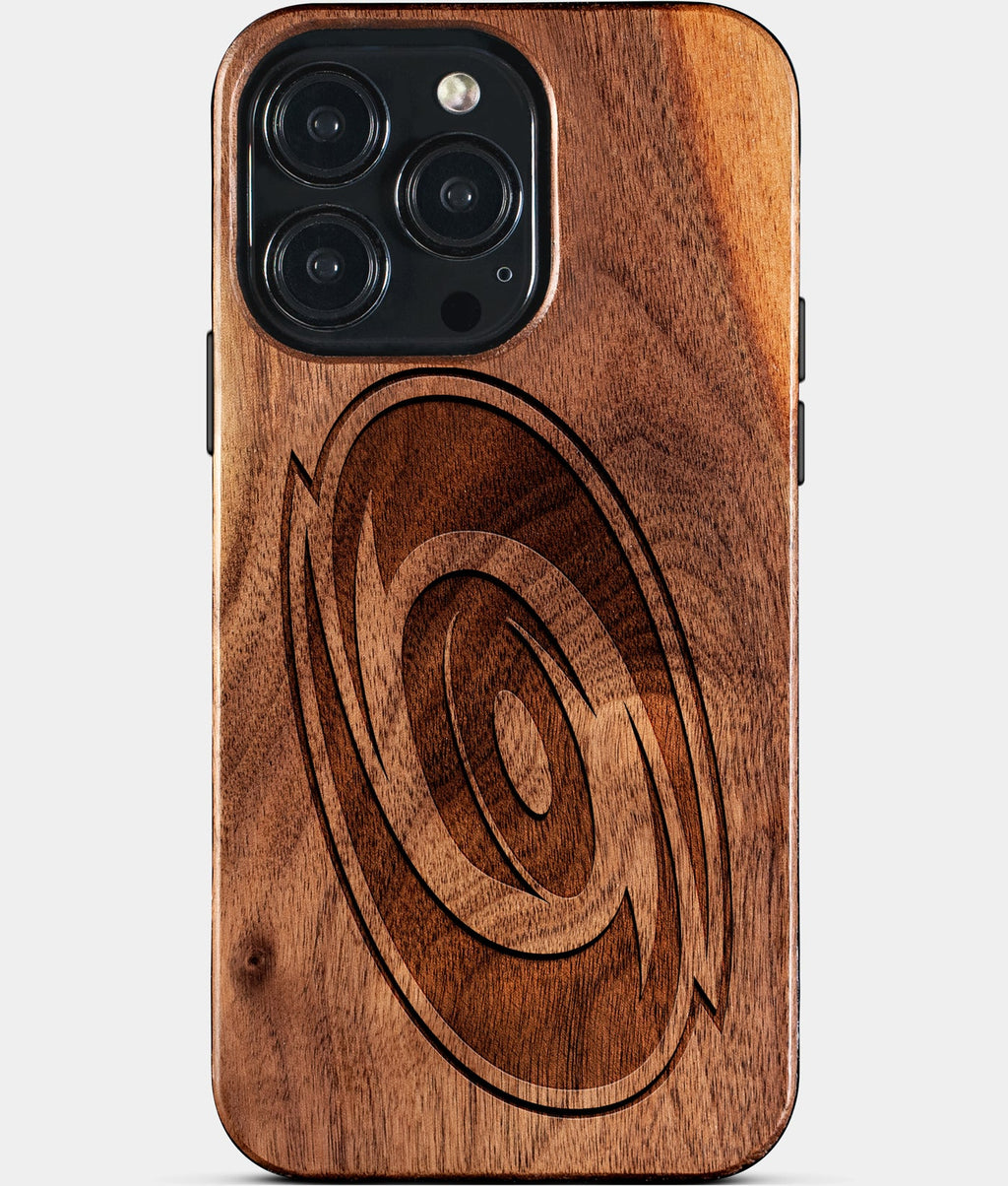 Custom Carolina Hurricanes iPhone 15/15 Pro/15 Pro Max/15 Plus Case - Wood  Hurricanes Cover - Eco-friendly Carolina Hurricanes iPhone 15 Case - Carved Wood Custom Carolina Hurricanes Gift For Him - Monogrammed Personalized iPhone 15 Cover By Aldergrove & Oak
