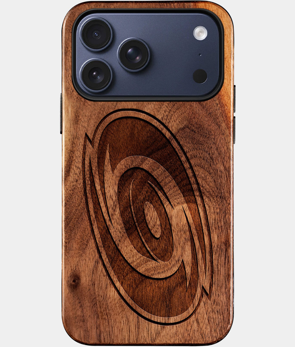 Custom Carolina Hurricanes iPhone 17/17 Pro/17 Pro Max/17 Air Case - Wood  Hurricanes Cover - Eco-friendly Carolina Hurricanes iPhone 17 Case - Carved Wood Custom Carolina Hurricanes Gift For Him - Monogrammed Personalized iPhone 17 Cover By Aldergrove & Oak