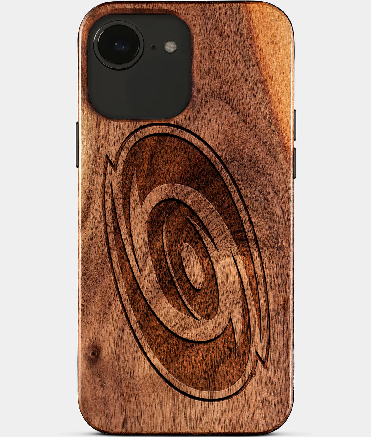 Eco-friendly Carolina Hurricanes iPhone 17e Case - Carved Wood Custom Carolina Hurricanes Gift For Him - Monogrammed Personalized iPhone 17e Cover By Aldergrove & Oak