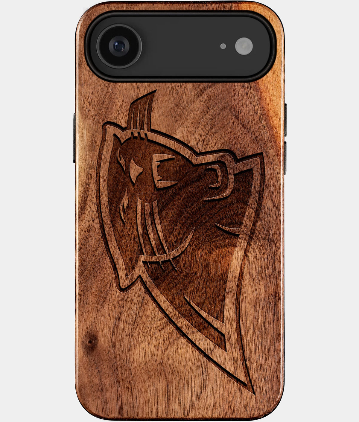 Eco-friendly Carolina Panthers iPhone 17 Air Case - Carved Wood Custom Carolina Panthers Gift For Him - Monogrammed Personalized iPhone 17 Air Cover By Aldergrove & Oak