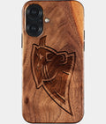 Eco-friendly Carolina Panthers iPhone 17 Case - Carved Wood Custom Carolina Panthers Gift For Him - Monogrammed Personalized iPhone 17 Cover By Aldergrove & Oak